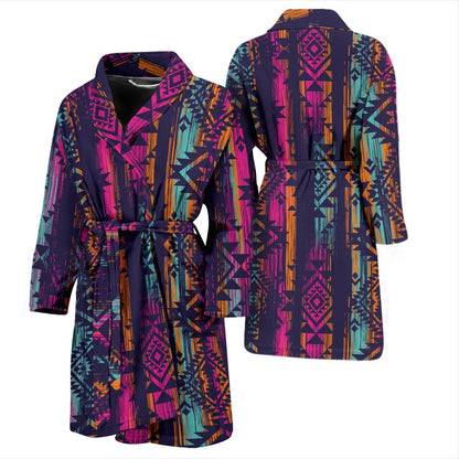 Line Tribal Aztec Men Bath Robe