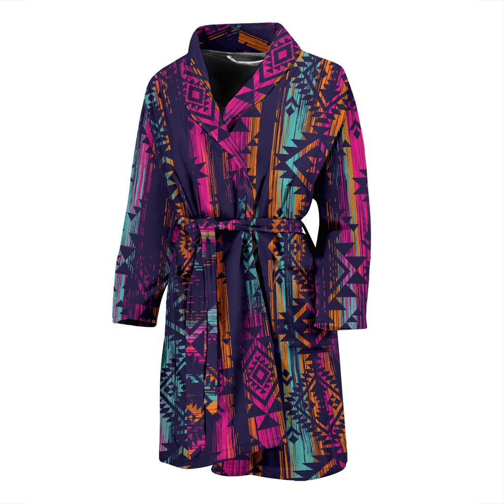 Line Tribal Aztec Men Bath Robe