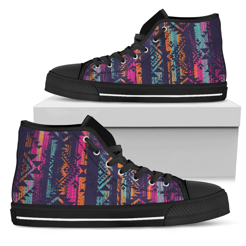 Line Tribal Aztec Men High Top Shoes
