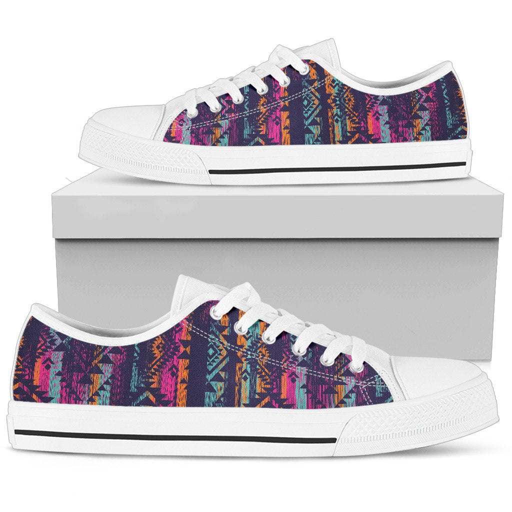 Line Tribal Aztec Men Low Top Shoes