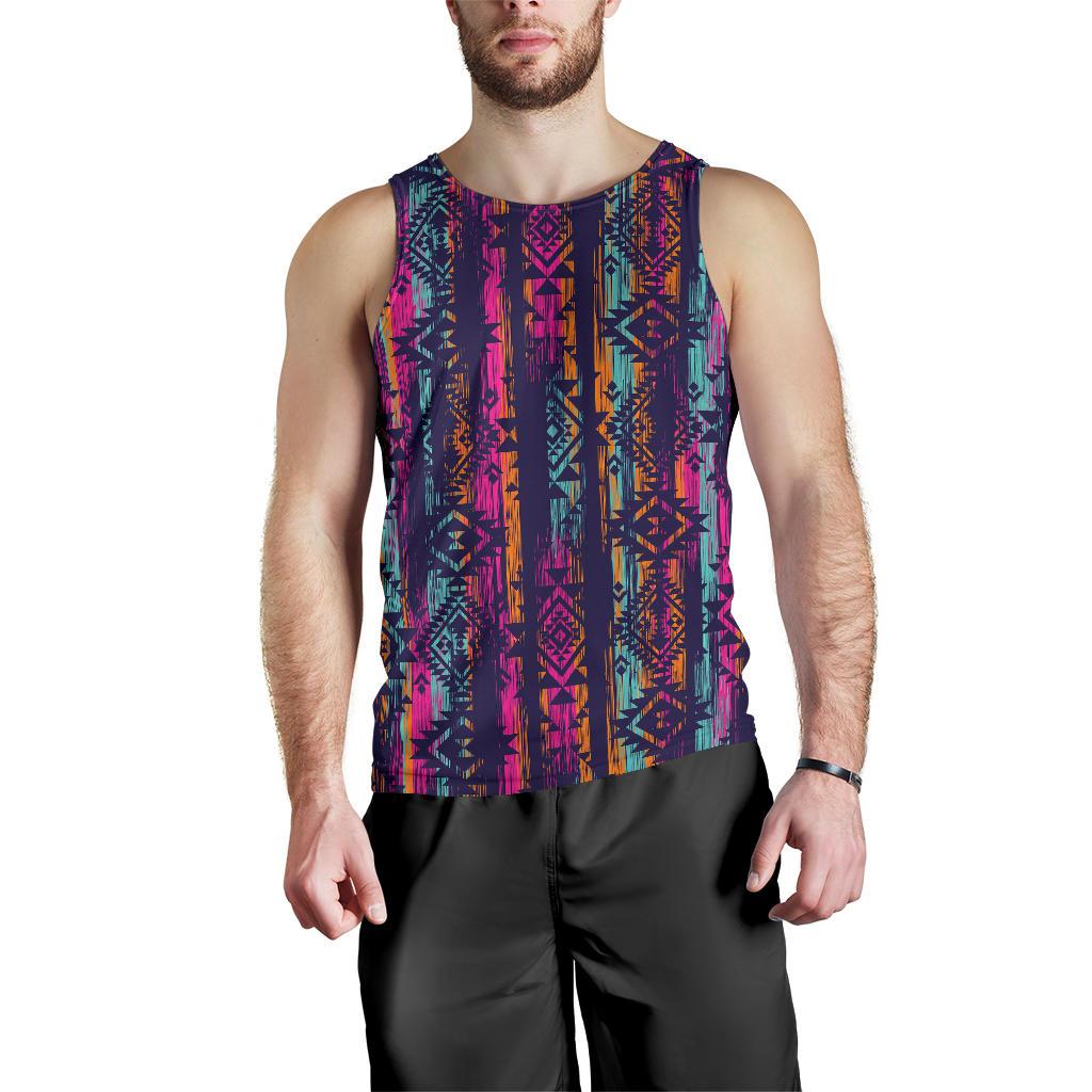 Line Tribal Aztec Men Tank Top