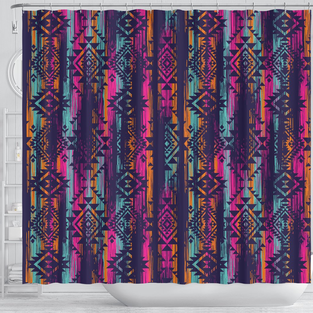 Line Tribal Aztec Shower Curtain