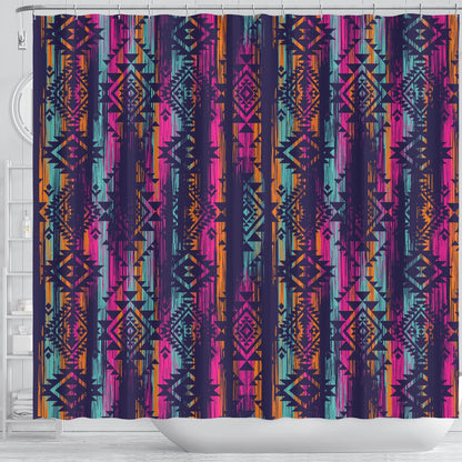 Line Tribal Aztec Shower Curtain