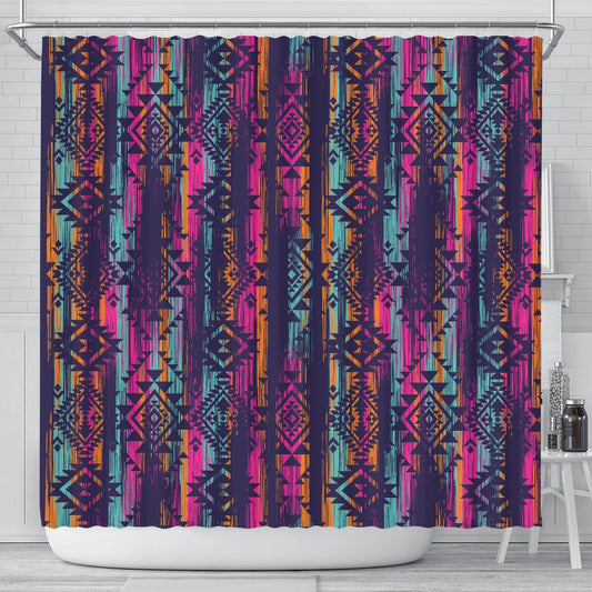 Line Tribal Aztec Shower Curtain
