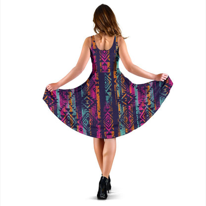 Line Tribal Aztec Sleeveless Mini Dress