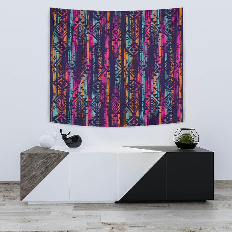 Line Tribal Aztec Tapestry