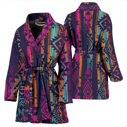 Line Tribal Aztec Women Bath Robe