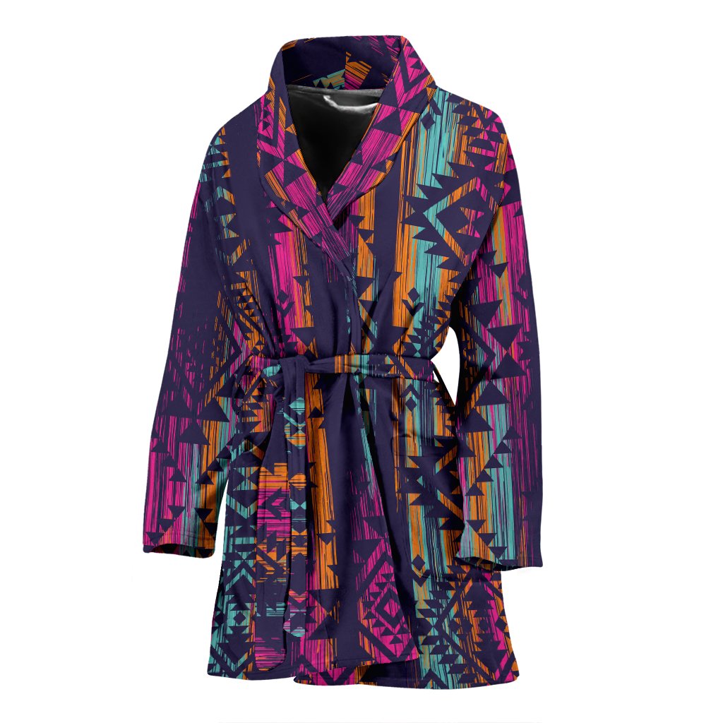 Long Aztec Robe Line Tribal Aztec Women Bathrobe – JorJune