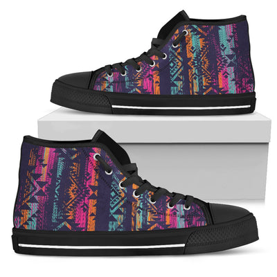 Line Tribal Aztec Women High Top Shoes