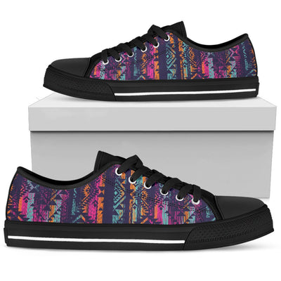 Line Tribal Aztec Women Low Top Shoes