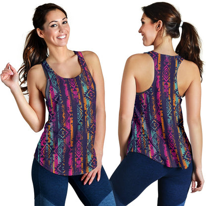 Line Tribal Aztec Women Racerback Tank Top
