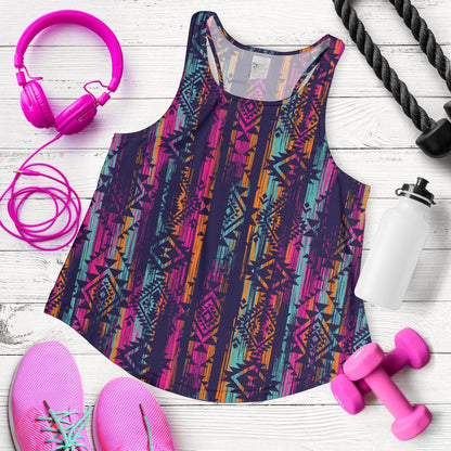 Line Tribal Aztec Women Racerback Tank Top