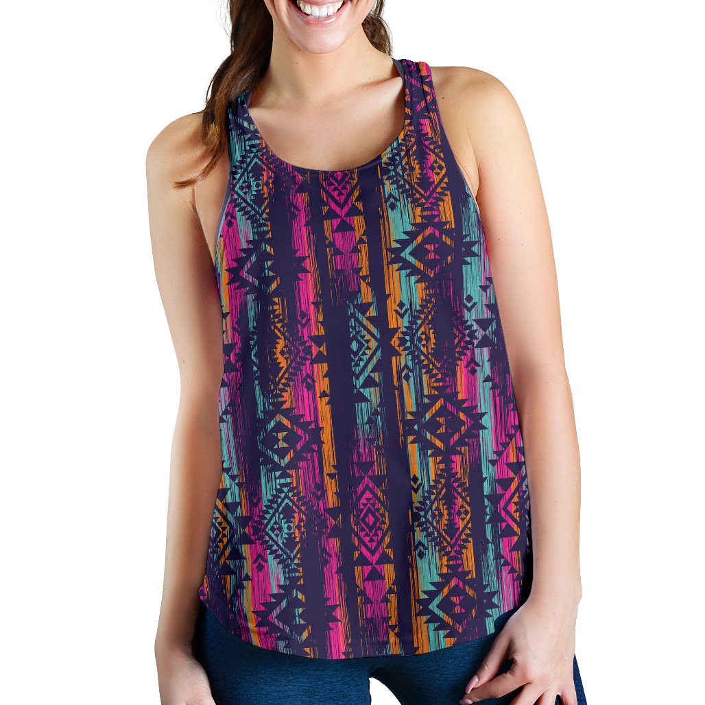 Line Tribal Aztec Women Racerback Tank Top