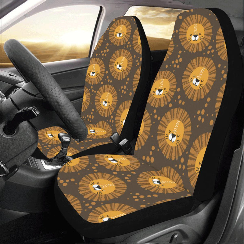 Lion Cartoon Pattern Print Design 01 Car Seat Covers (Set of 2)-JORJUNE.COM