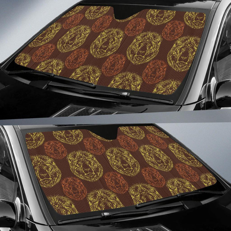 Lion Pattern Print Design 04 Car Sun Shades-JORJUNE.COM