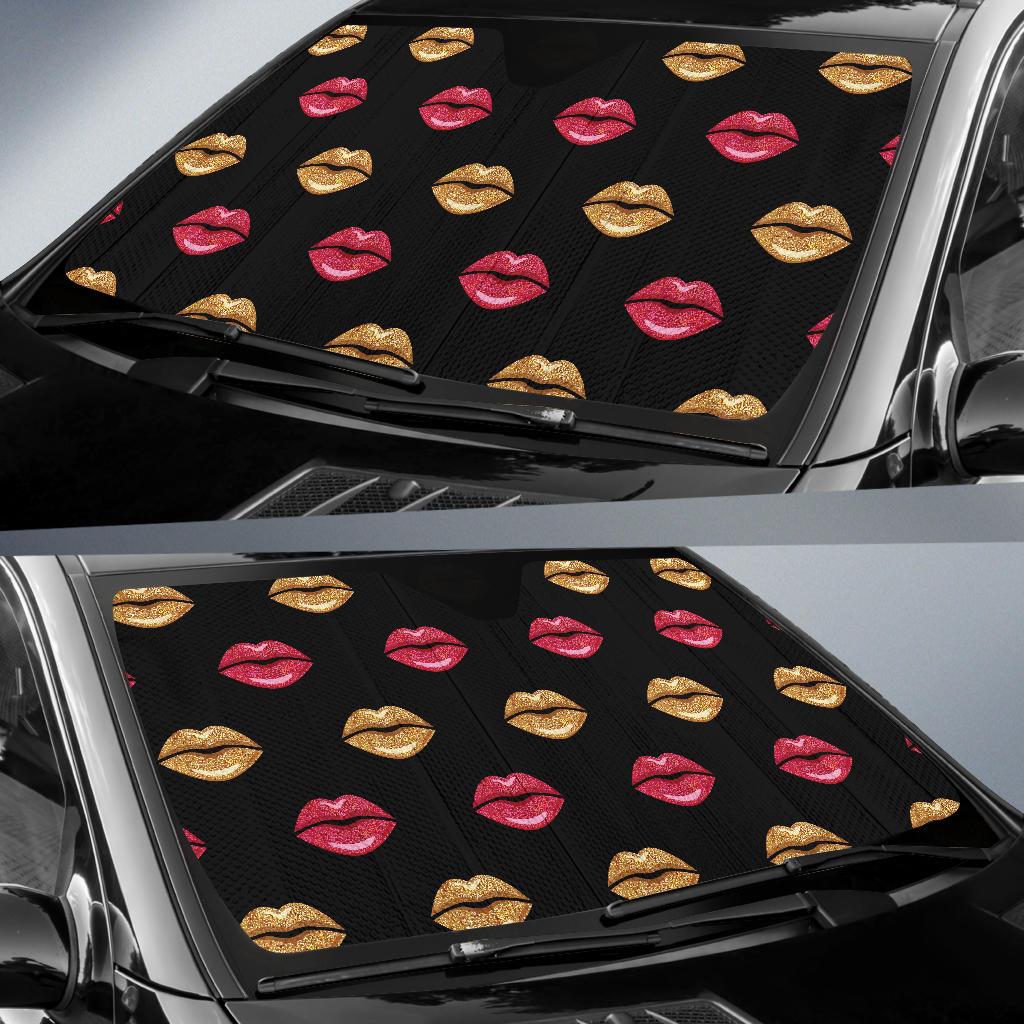Lip Pattern Print Design 03 Car Sun Shades-JORJUNE.COM
