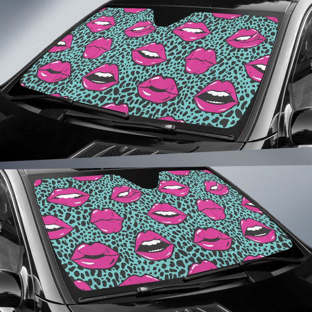 Lip Pattern Print Design 04 Car Sun Shades-JORJUNE.COM