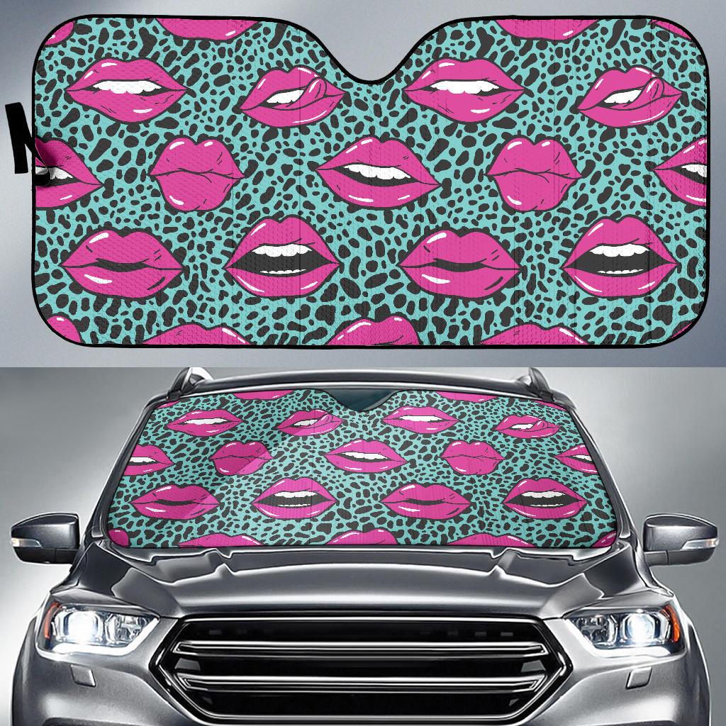 Lip Pattern Print Design 04 Car Sun Shades-JORJUNE.COM