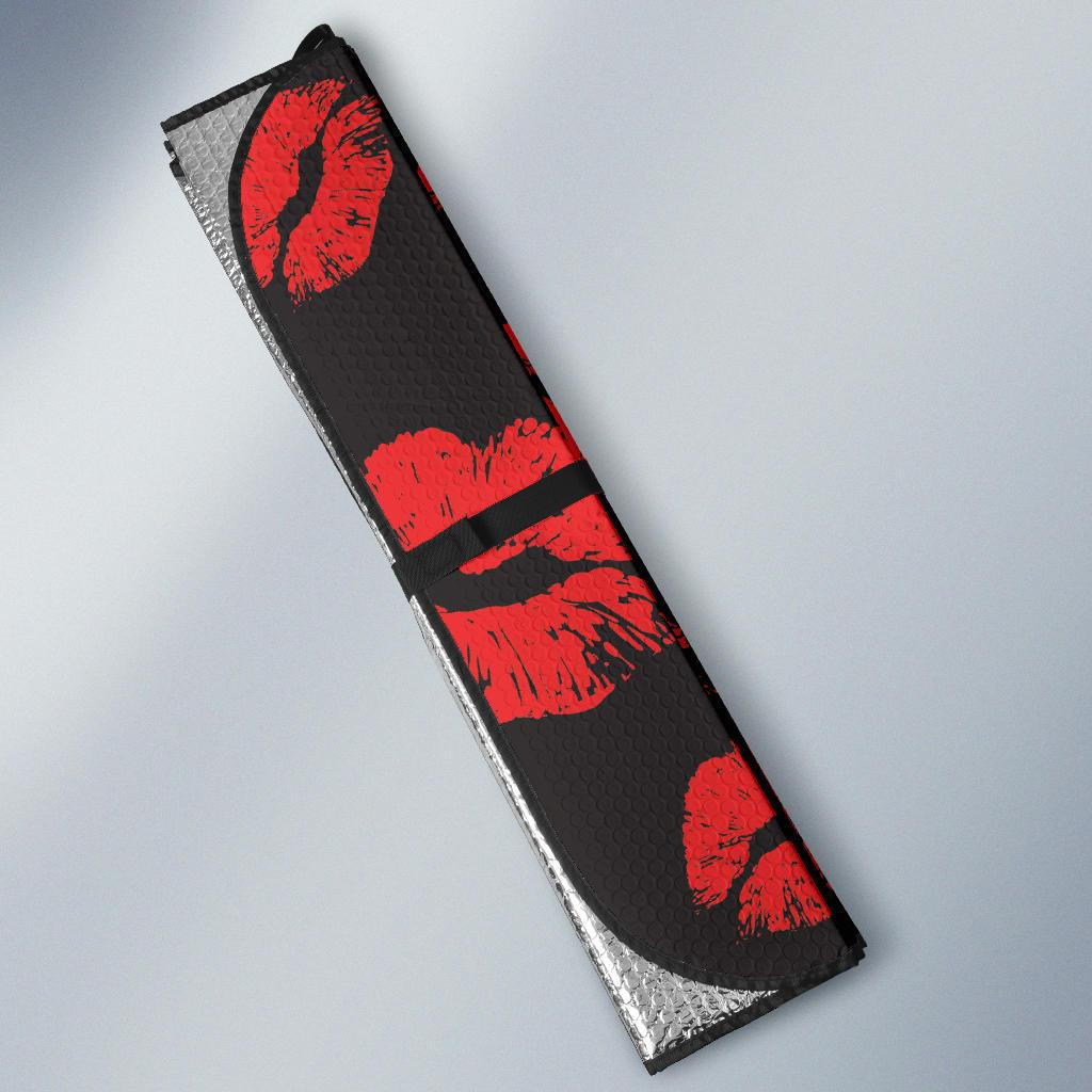 Lip Red Pattern Print Design 02 Car Sun Shades-JORJUNE.COM