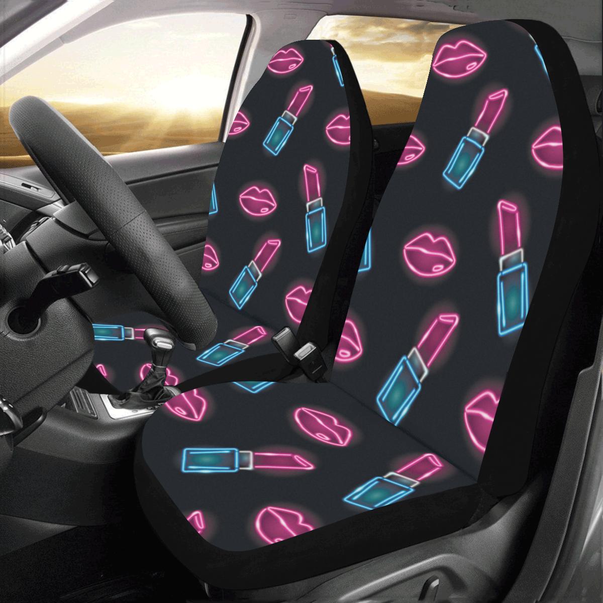 Lipstick Color Neon Pattern Print Design 03 Car Seat Covers (Set of 2)-JORJUNE.COM