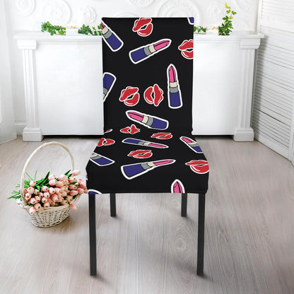 Lipstick Pattern Print Design LT01 Dining Chair Slipcover-JORJUNE.COM