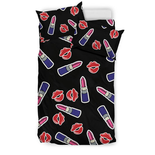 Lipstick Pattern Print Design LT01 Duvet Cover Bedding Set-JORJUNE.COM