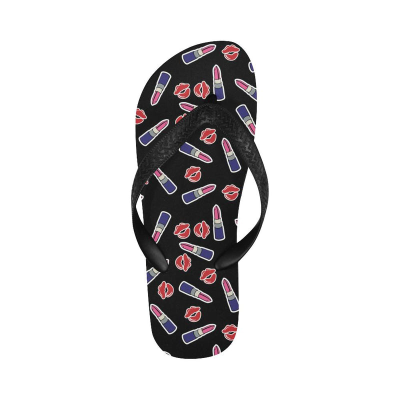 Lipstick Pattern Print Design LT01 Flip Flops-JorJune