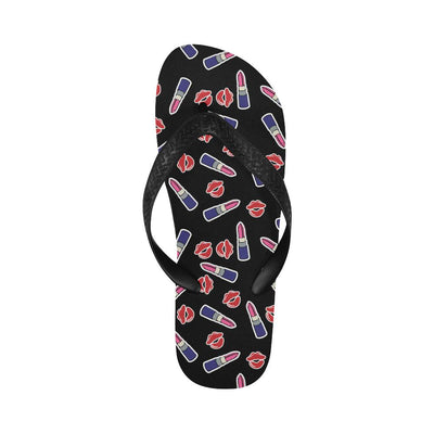 Lipstick Pattern Print Design LT01 Flip Flops-JorJune