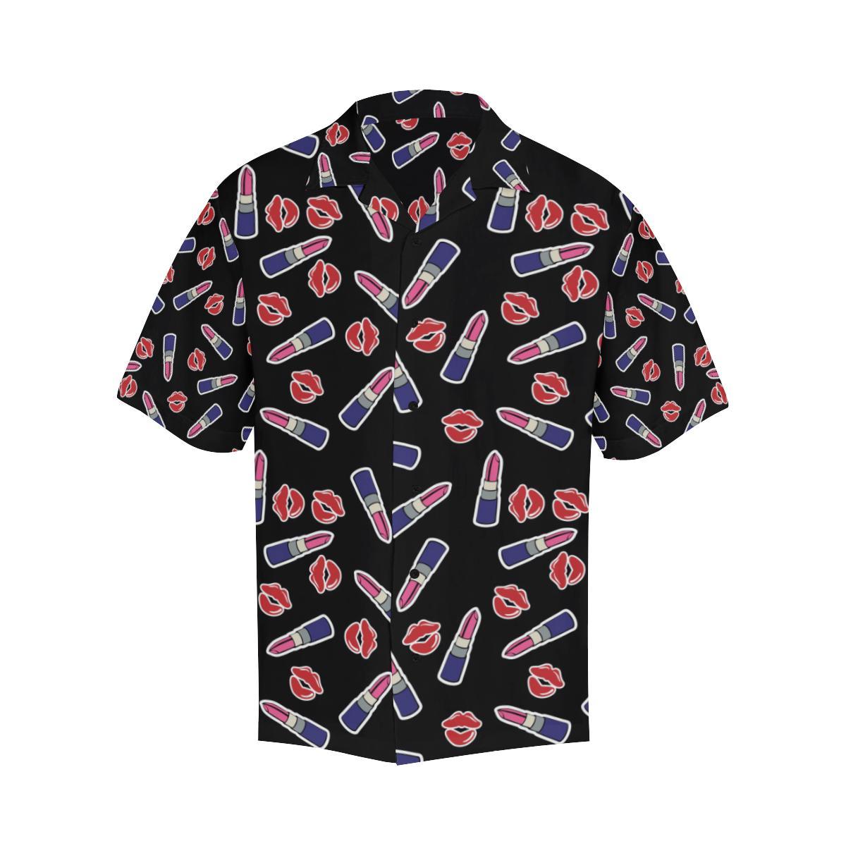 Lipstick Pattern Print Design LT01 Men Hawaiian Shirt-JorJune