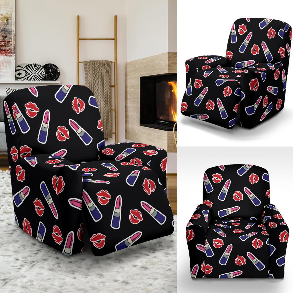 Lipstick Pattern Print Design LT01 Recliner Slipcover-JORJUNE.COM