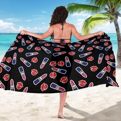 Lipstick Pattern Print Design LT01 Sarong Pareo Wrap-JORJUNE.COM