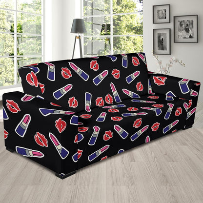 Lipstick Pattern Print Design LT01 Sofa Slipcover-JORJUNE.COM