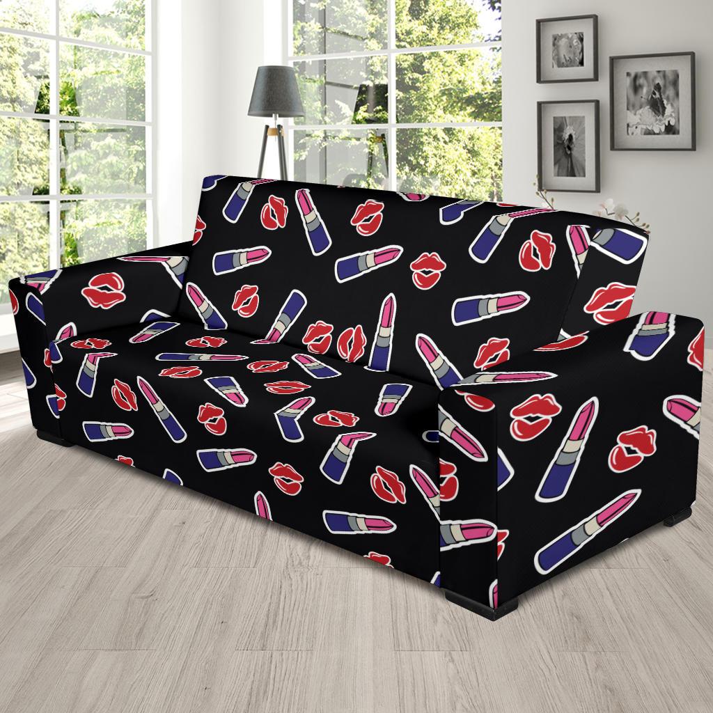 Lipstick Pattern Print Design LT01 Sofa Slipcover-JORJUNE.COM