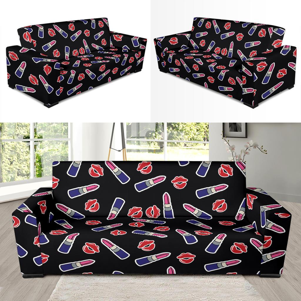 Lipstick Pattern Print Design LT01 Sofa Slipcover-JORJUNE.COM