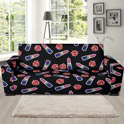 Lipstick Pattern Print Design LT01 Sofa Slipcover-JORJUNE.COM