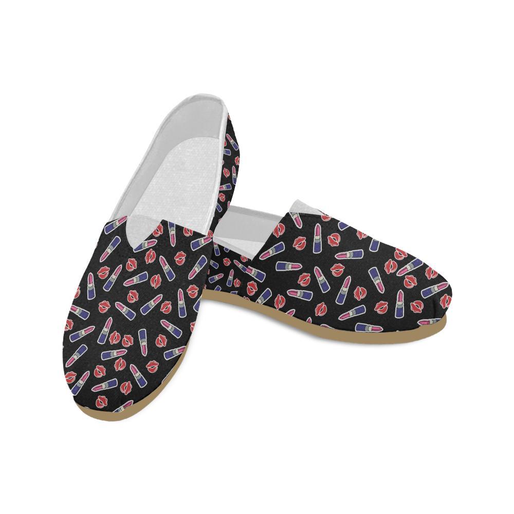 Lipstick Pattern Print Design LT01 Women Casual Shoes-JorJune.com