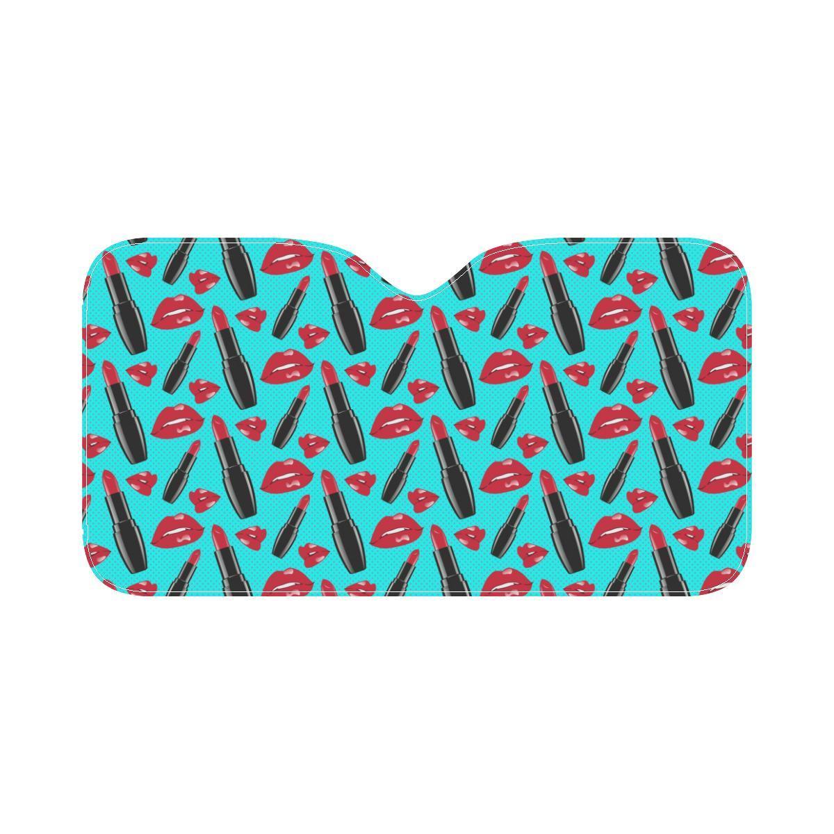 Lipstick Pattern Print Design LT02 Car Sun Shade-JorJune