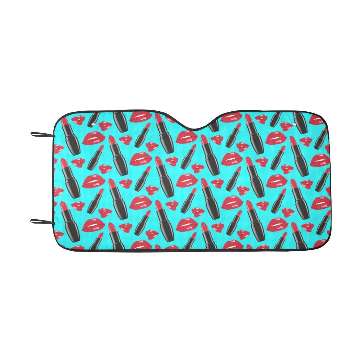 Lipstick Pattern Print Design LT02 Car Sun Shade-JorJune