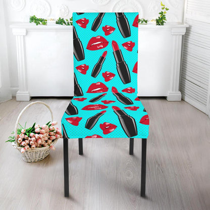 Lipstick Pattern Print Design LT02 Dining Chair Slipcover-JORJUNE.COM