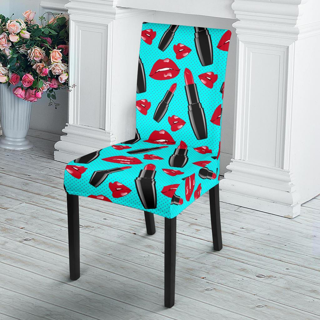 Lipstick Pattern Print Design LT02 Dining Chair Slipcover-JORJUNE.COM