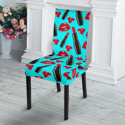 Lipstick Pattern Print Design LT02 Dining Chair Slipcover-JORJUNE.COM