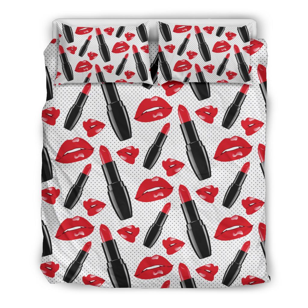Lipstick Pattern Print Design LT02 Duvet Cover Bedding Set-JORJUNE.COM