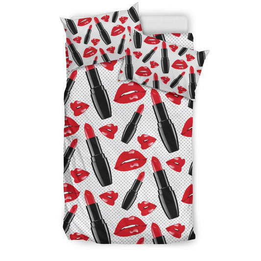 Lipstick Pattern Print Design LT02 Duvet Cover Bedding Set-JORJUNE.COM