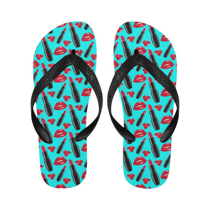 Lipstick Pattern Print Design LT02 Flip Flops-JorJune