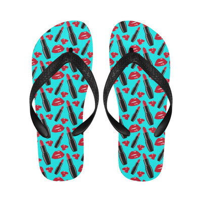 Lipstick Pattern Print Design LT02 Flip Flops-JorJune