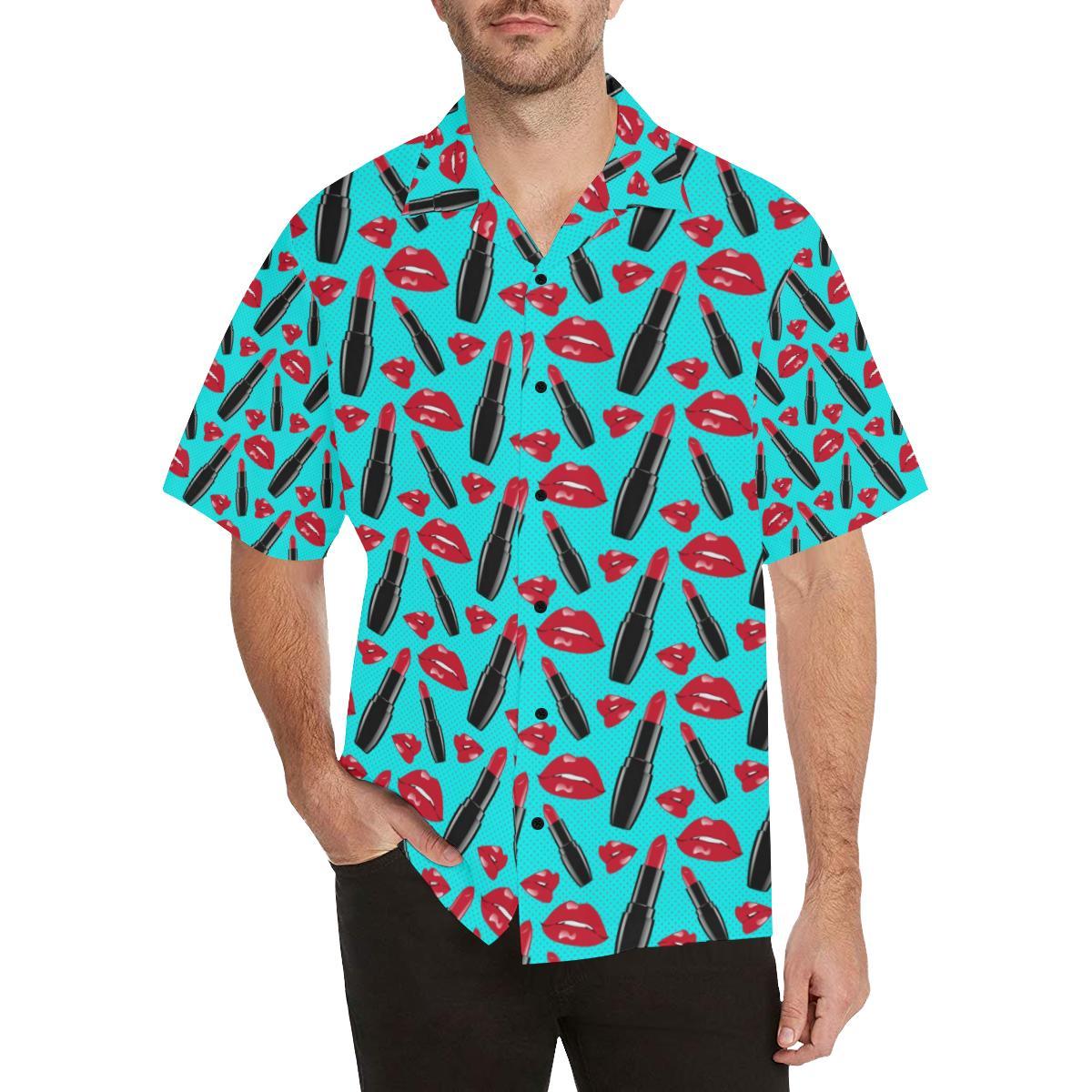 Lipstick Pattern Print Design LT02 Men Hawaiian Shirt-JorJune