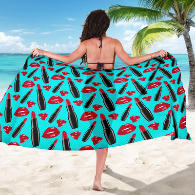 Lipstick Pattern Print Design LT02 Sarong Pareo Wrap-JORJUNE.COM