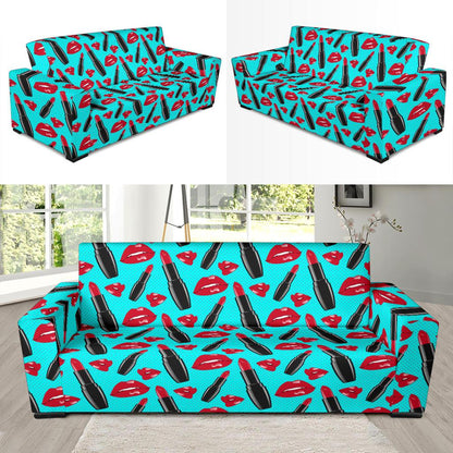 Lipstick Pattern Print Design LT02 Sofa Slipcover-JORJUNE.COM