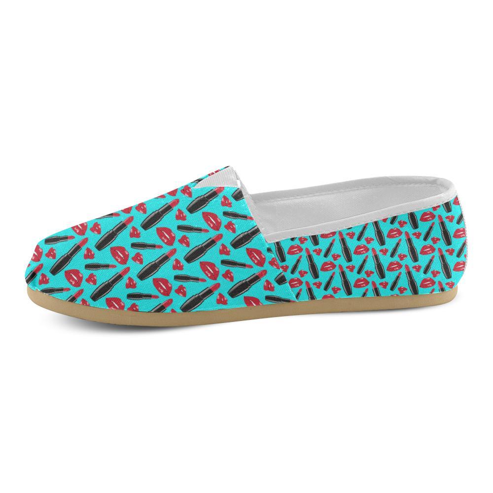 Lipstick Pattern Print Design LT02 Women Casual Shoes-JorJune.com
