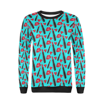 Lipstick Pattern Print Design LT02 Women Long Sleeve Sweatshirt-JorJune